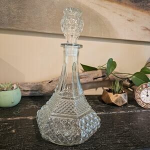 Anchor Hawking Mid Century Crystal Captains's Decanter 12" Tall